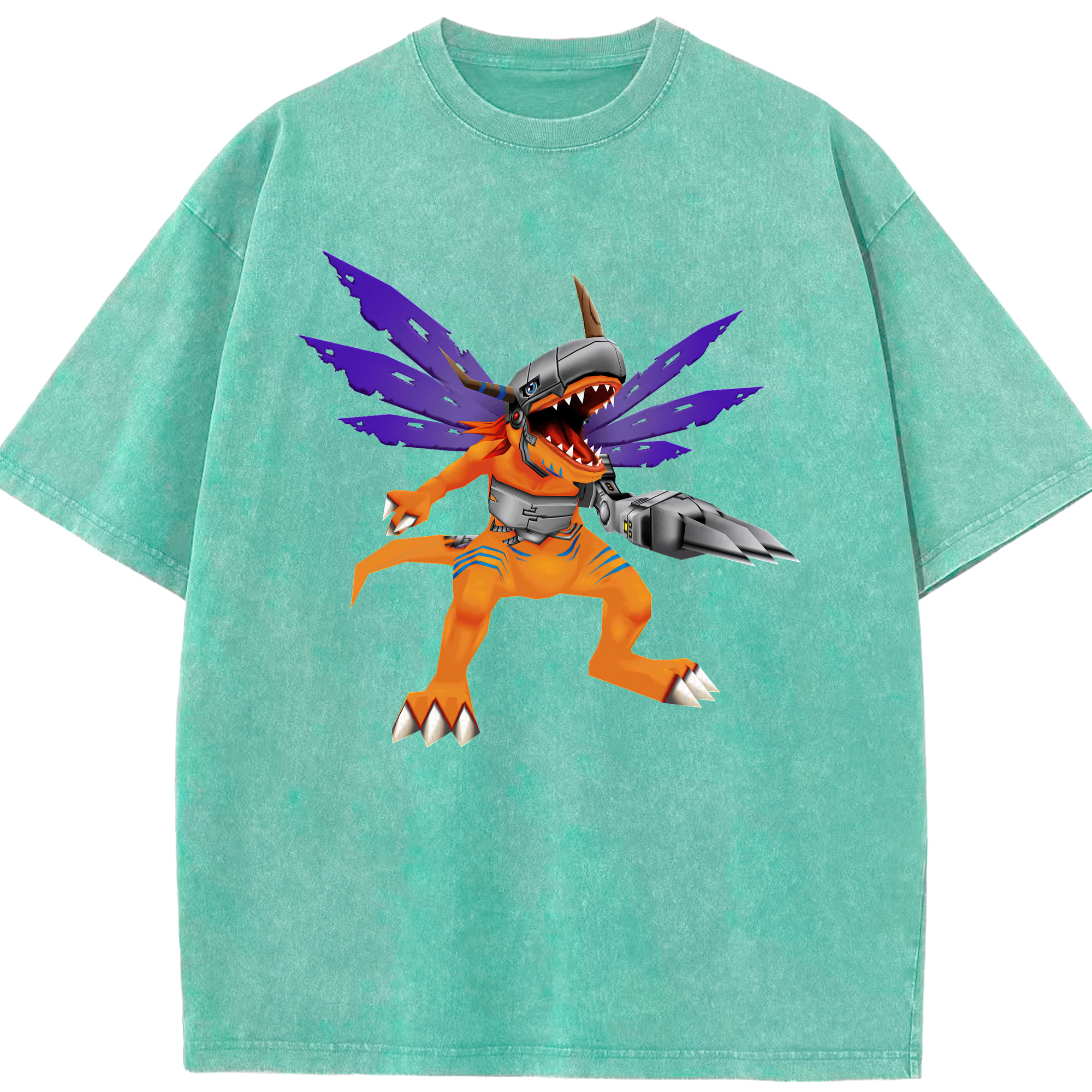 （画像用） Digimon デジタルモンスター/デジモン 綿100% ヴィンテージ風 半袖Tシャツ（フロントプリント）